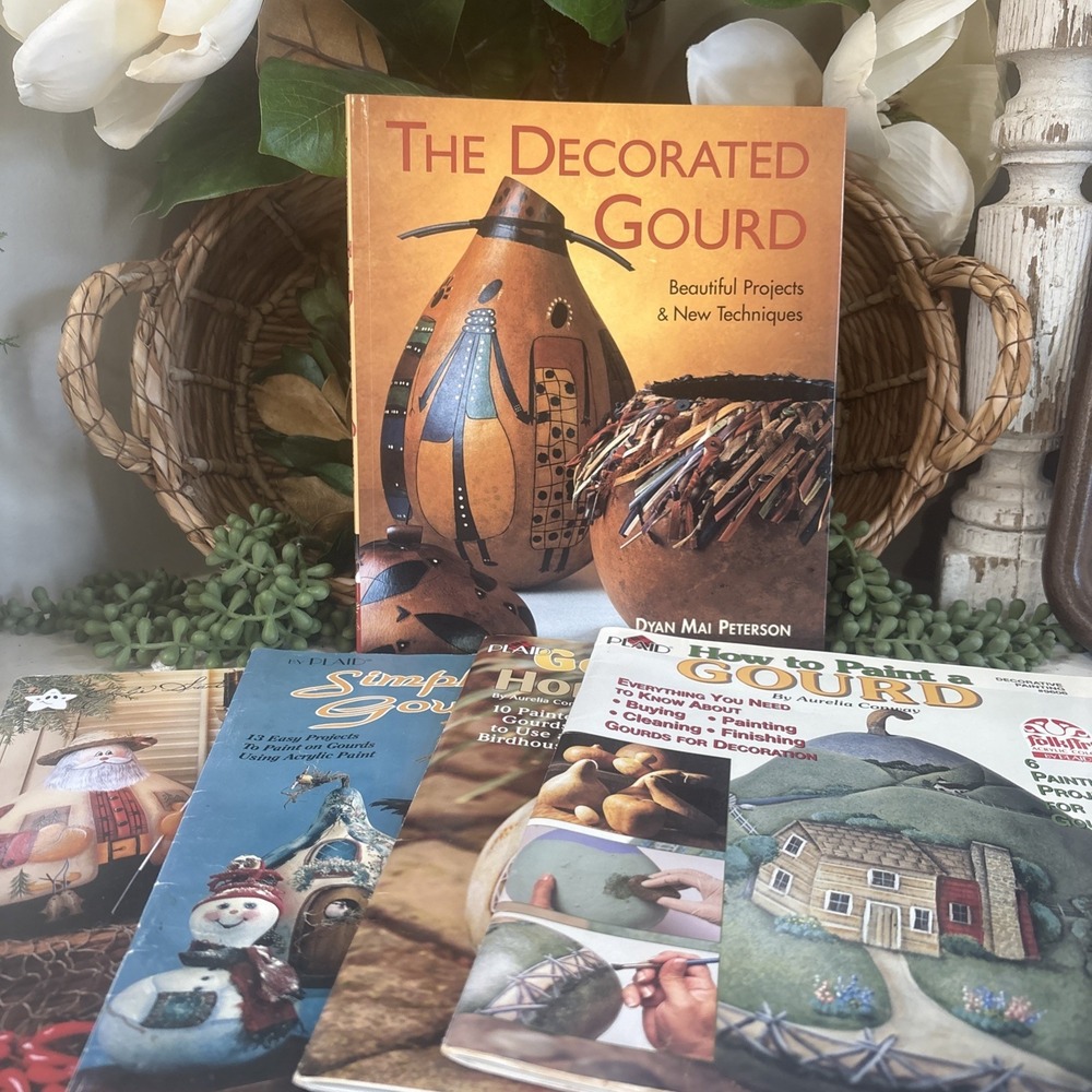 Bundle Set 5 Book Gourd Crafts Decorative Painting Patterns birdhouses Folk Art
